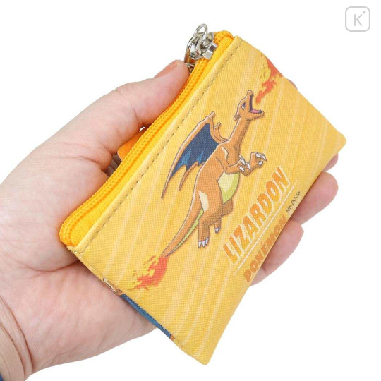 Japan Pokemon Mini Flat Pouch Multi-Case with Carabiner - Charizard : Smash Color - 2