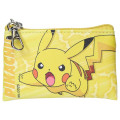 Japan Pokemon Mini Flat Pouch Multi-Case with Carabiner - Pikachu : Smash Color - 1
