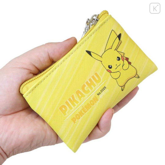 Japan Pokemon Mini Flat Pouch Multi-Case with Carabiner - Pikachu : Smash Color - 2