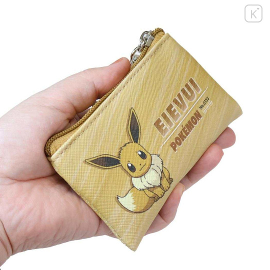 Japan Pokemon Mini Flat Pouch Multi-Case with Carabiner - Eevee : Smash Color - 2