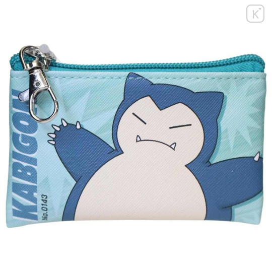 Japan Pokemon Mini Flat Pouch Multi-Case with Carabiner - Snorlax : Smash Color - 1