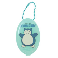Japan Pokemon Mini Accessory Case Keychain - Snorlax : Smash Color Rubber