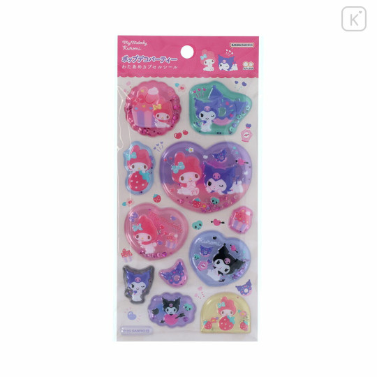 Japan Sanrio Cotton Candy Capsule Sticker - Kuromi & My Melody - 1