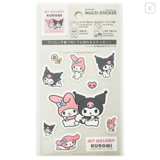 Japan Sanrio Washable Multi Sticker - Kuromi & My Melody - 1
