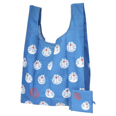 Japan Doraemon Eco Shopping Bag With Pouch - Doraemon : Line Up Funny Face