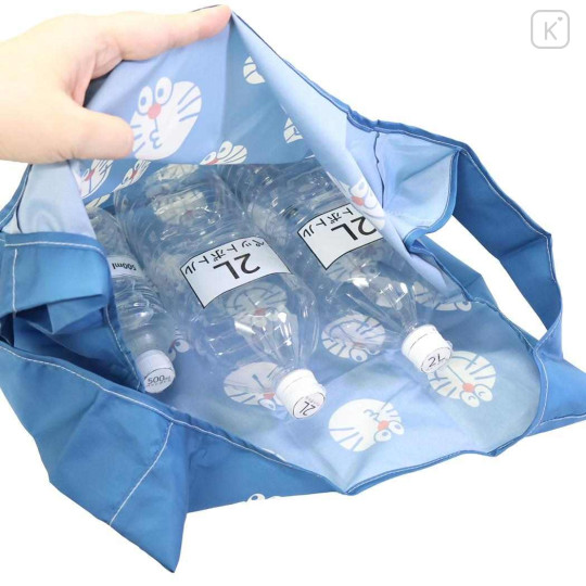 Japan Doraemon Eco Shopping Bag With Pouch - Doraemon : Line Up Funny Face - 3