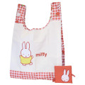 Japan Miffy Eco Shopping Bag With Pouch - Gingham Cherry - 1