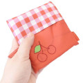 Japan Miffy Eco Shopping Bag With Pouch - Gingham Cherry - 4