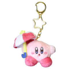 Japan Kirby Mini Fluffy Plush Keychain - Kirby : Umbrella