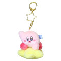 Japan Kirby Mini Fluffy Plush Keychain - Kirby : Star - 1