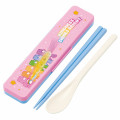 Japan Care Bears Chopsticks 18cm & Spoon with Case - Blue Pink White - 1