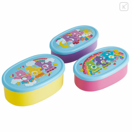 Japan Care Bears Nesting Food Storage Container Set - Blue Pink Purple Yellow - 1