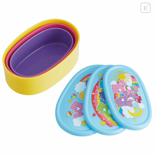 Japan Care Bears Nesting Food Storage Container Set - Blue Pink Purple Yellow - 2
