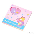 Japan Care Bears Square Memo - Share The Love Pink Star - 1