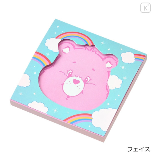 Japan Care Bears Square Memo - Love-A-Lot Bear Pink - 1