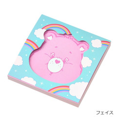 Japan Care Bears Square Memo - Love-A-Lot Bear Pink