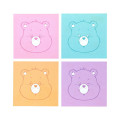 Japan Care Bears Square Memo - Love-A-Lot Bear Pink - 2