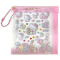 Japan Sanrio Deco Petit Sticker with Clear Case Ball Chain - Hello Kitty & Tiny Chum : Bear 3D - 1