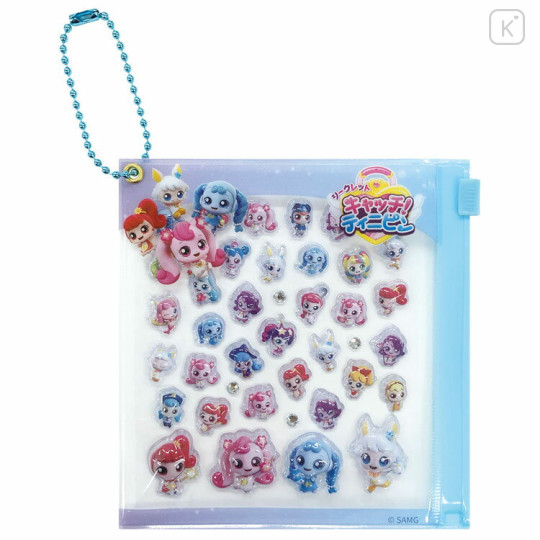 Japan Catch Teenieping Deco Petit Sticker with Clear Case Ball Chain - 3D Blue - 1