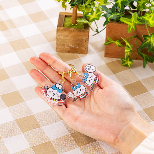 Japan Chiikawa Triple Acrylic Charm Keychain - Hachiware : Chiikawa Restaurant - 2