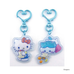 Japan Chiikawa × Sanrio Puffy Keychain Set - Hachiware & Hello Kitty