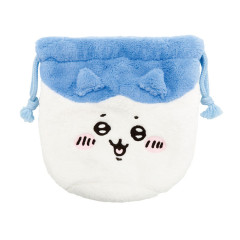 Japan Chiikawa Fluffy Drawstring Bag - Hachiware : Face