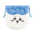 Japan Chiikawa Fluffy Drawstring Bag - Hachiware : Face - 2