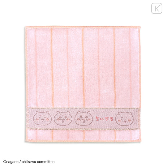 Japan Chiikawa Mini Towel Handkerchief - Chiikawa : Striped Pink - 1