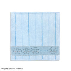 Japan Chiikawa Mini Towel Handkerchief - Hachiware : Striped Blue