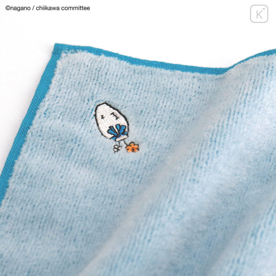 Japan Chiikawa Mini Towel Handkerchief - Hachiware : Story Blue - 3