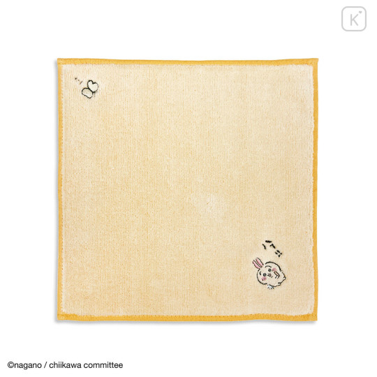 Japan Chiikawa Mini Towel Handkerchief - Usagi : Story Yellow - 1