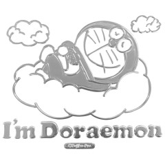 Japan Doraemon Emblem Deco Sticker - Doraemon : Car Sticker Sliver Relax Sky Cloud