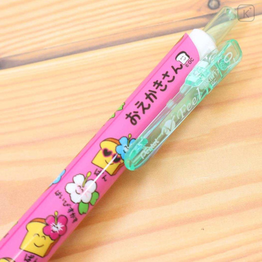 Japan Okutani Ballpoint Pen - Oekakisan : Hiyakepan-san Pink Turquoise - 2