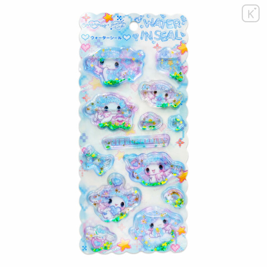 Japan Amenomori Fumika × Sanrio Water In Seal Sequins Puffy Sticker - Cinnamoroll : Angel Sparkling 3D - 1
