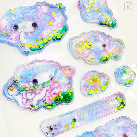 Japan Amenomori Fumika × Sanrio Water In Seal Sequins Puffy Sticker - Cinnamoroll : Angel Sparkling 3D - 2