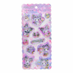 Japan Amenomori Fumika × Sanrio Water In Seal Sequins Puffy Sticker - Kuromi : Angel Sparkling 3D