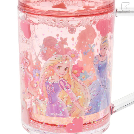Japan Disney Sparkling Clear Cup - Disney Princess - 4