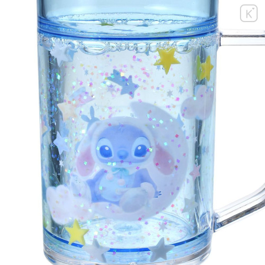 Japan Disney Sparkling Clear Cup - Stitch : Rabbit - 4