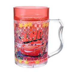 Japan Disney Sparkling Clear Cup - Lightning McQueen