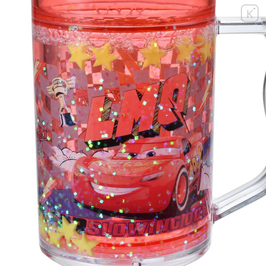 Japan Disney Sparkling Clear Cup - Lightning McQueen - 4