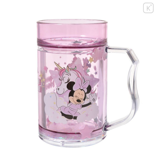 Japan Disney Sparkling Clear Cup - Minnie : Unicorn - 1