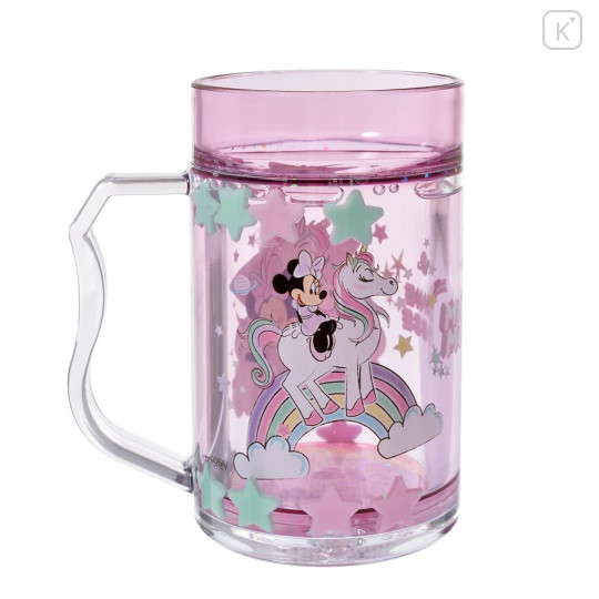 Japan Disney Sparkling Clear Cup - Minnie : Unicorn - 3