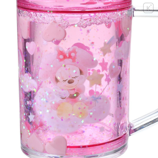 Japan Disney Sparkling Clear Cup - Minnie : Rabbit - 4