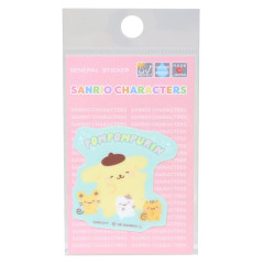 Japan Sanrio Vinyl Sticker - Pompompurin : Friends Happy Dance