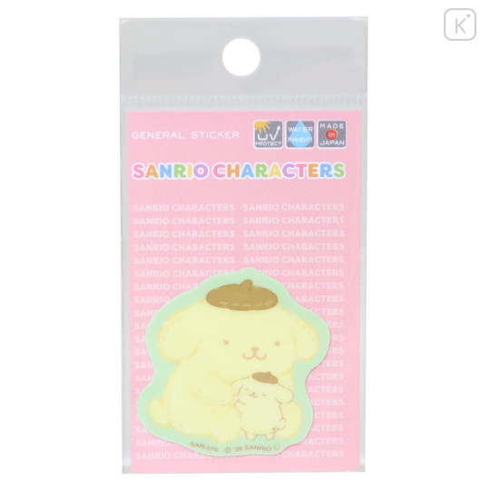 Japan Sanrio Vinyl Sticker - Pompompurin : Hug Hugh Plush - 1