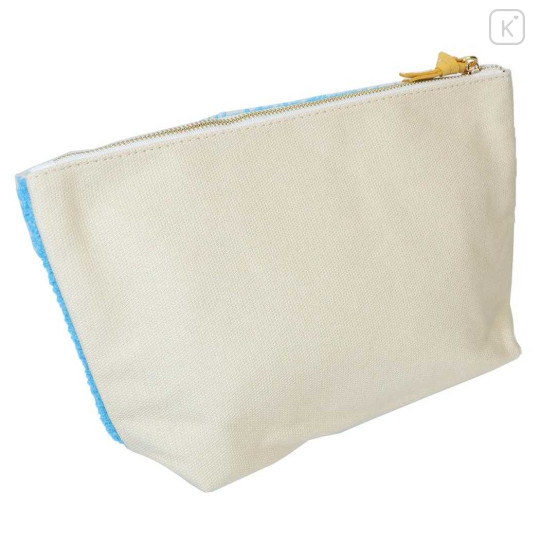 Japan San-X Sagara Embroidery Cosmetic Pouch - Kiiroitori : Blue - 2