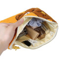 Japan San-X Sagara Embroidery Cosmetic Pouch - Rilakkuma : Orange Relax - 3