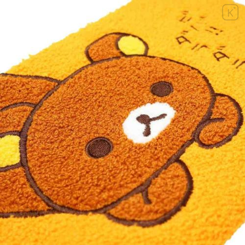 Japan San-X Sagara Embroidery Cosmetic Pouch - Rilakkuma : Orange Relax - 4