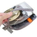 Japan Peanuts 3-Pocket Mini Clear Flat Pouch - Snoopy : Joe Cool Wearing TShirt Grey - 3