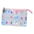 Japan Peanuts 3-Pocket Mini Clear Flat Pouch - Snoopy : Summer Watermelon Blue Pink - 1